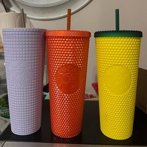 Starbucks Textured Tumblers - Purple, Orange, Yellow